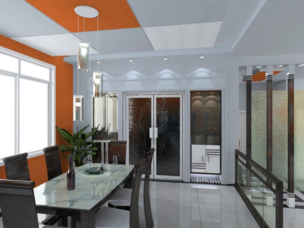 extravagante-wohnideen-für-esszimmer-coole-orange-farbe