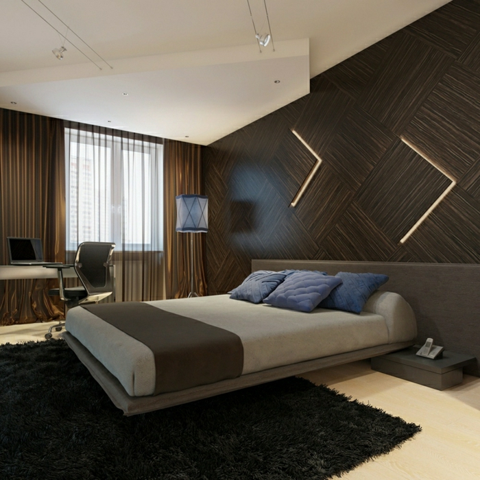 moderne-einrichtung-schlafzimmer-wandgestaltung-holz-schöne-wände-wohnzimmer-wandgestaltung