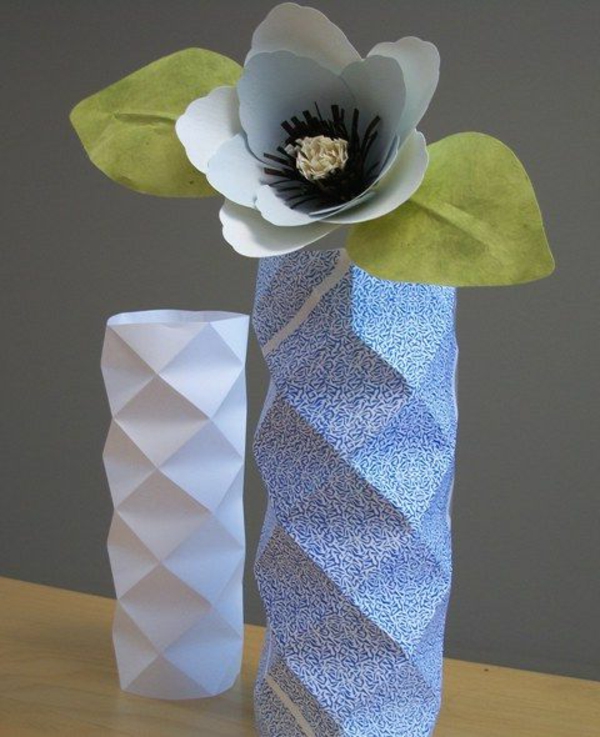 origami-vase-interessante-weiße-gestaltung