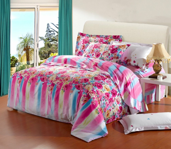 schlafzimmer-einrichten-schöne-bettwäsche-rosa-schlafzimmer-ideen