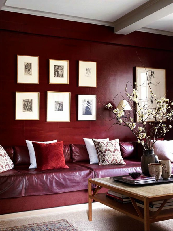 Wohnzimmer Ideen Rote Wand / Wandfarbe Wohnideen Mit Eine Wand In Rot