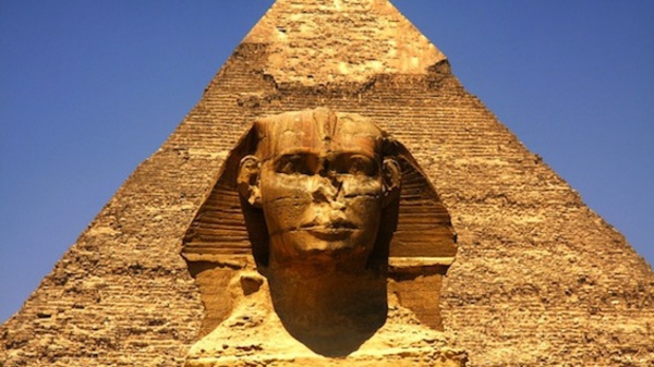 Ägypten-Reise-sphinxs - blauer hintergrund