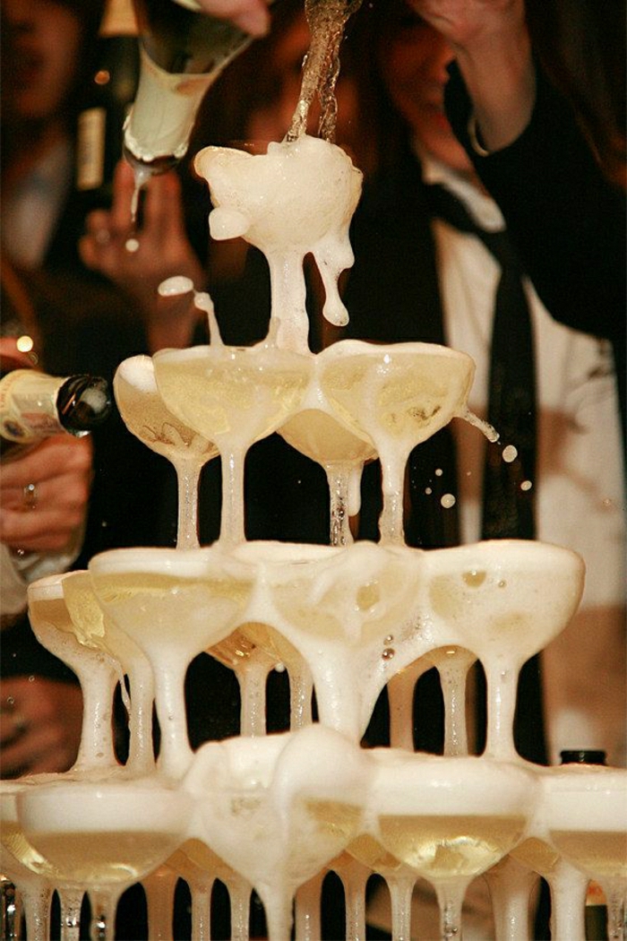 Champagner-Turm-Vintage-Hochzeit-Sektgläser