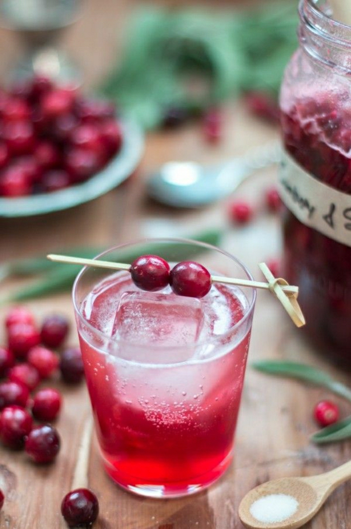 Cocktail ohne Alkohol Kranbeeren Salbeistrauch