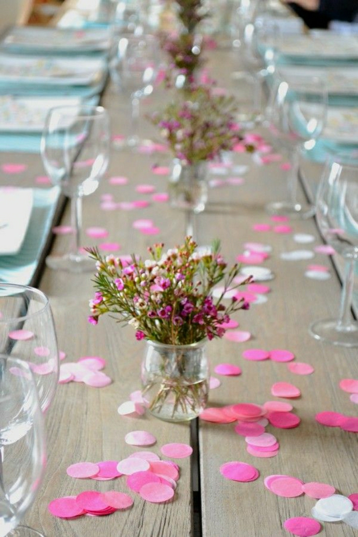 Hochzeit-Tischdekoration-Gläser-Blumen-Party-Schmuck
