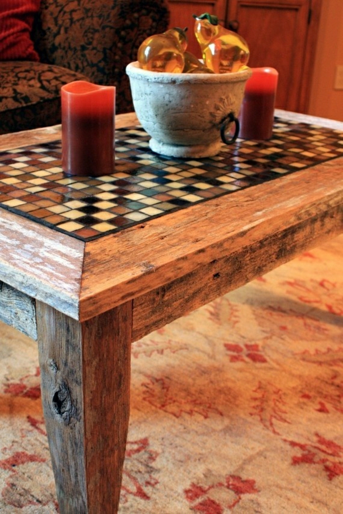 Kaffee-Tisch-Massivholz-Mosaik-Dekoration-rustikal