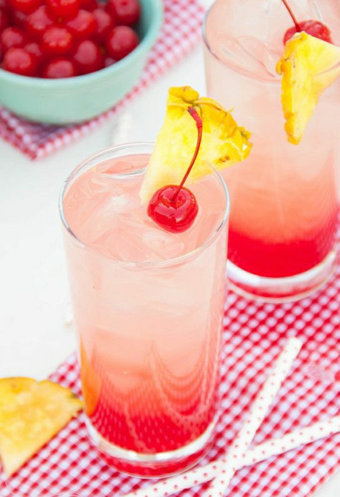 Kirschen-Ananas-Limonade-Maraschino-Kirsche-Sirup-Cocktail