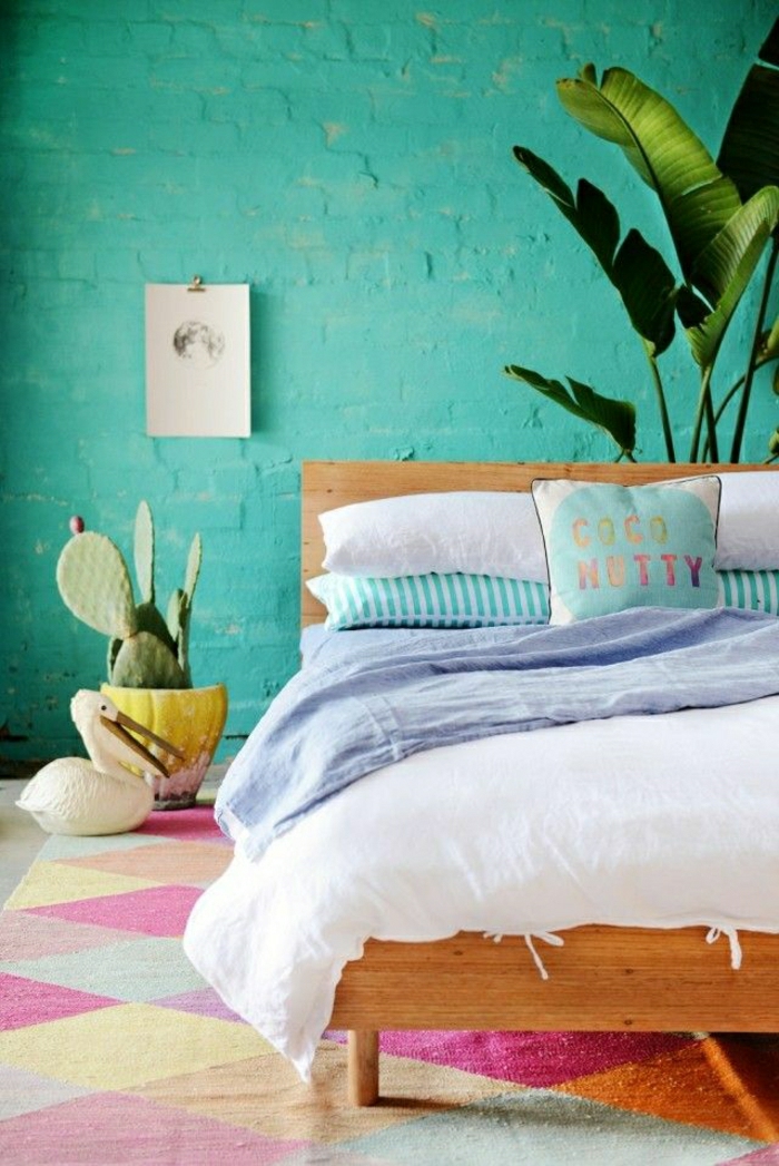 Schlafzimmer-frische-Farben-schöne-Bettwäsche
