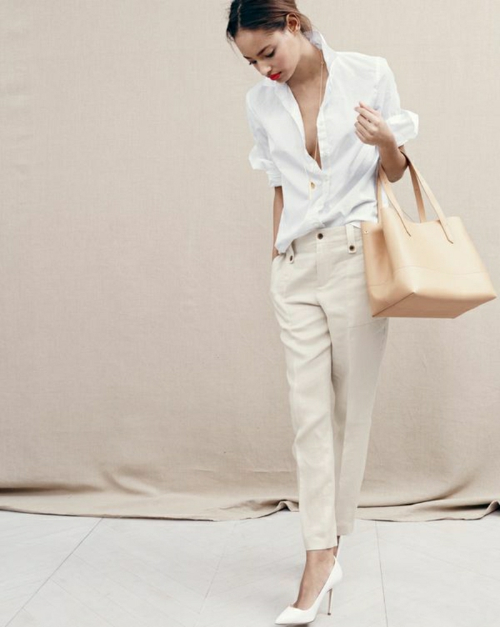 Sommerkleider-Boy-Shirt-weiß-Stöckelschuhe-elegant