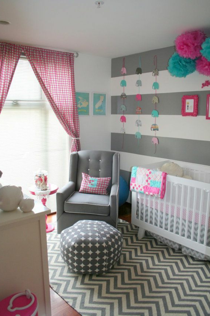 babyzimmer-design-rosige-schöne-vorhänge