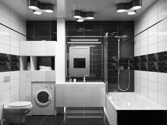 badezimmer-in-schwarz-und-weiß-waschmaschine-im-bad