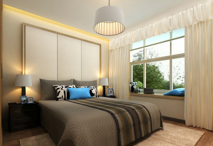 deckenbeleuchtung-für-schlafzimmer-beige-gemütliches-zimmer