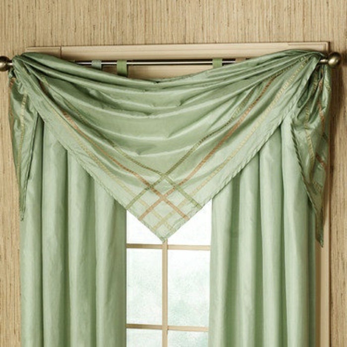 gardinen-für-dreiecksfenster-grüne-interessante-farbe