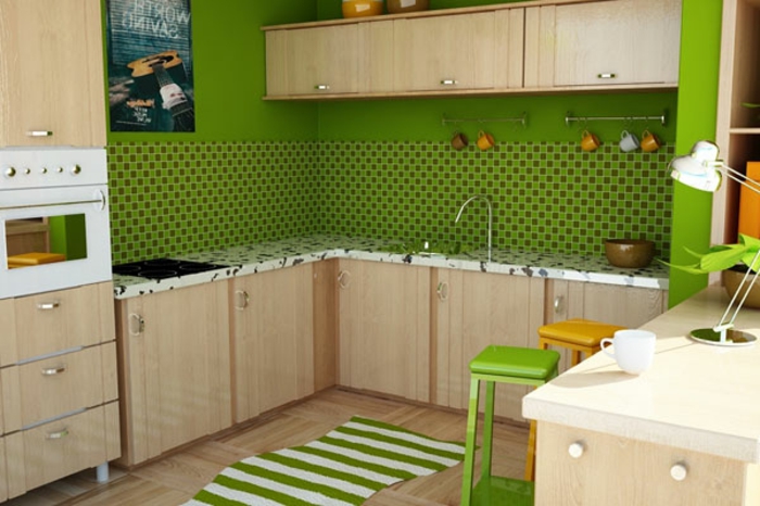 grüne-wandfarbe-kleine-süß-aussehende-küche