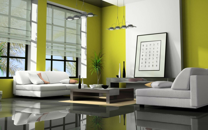 luxus-wohnzimmer-große-fenster-grüne-wände