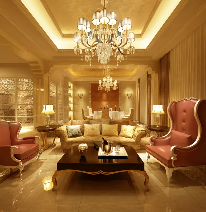 luxus-wohnzimmer-luxuriöser-kronleuchter