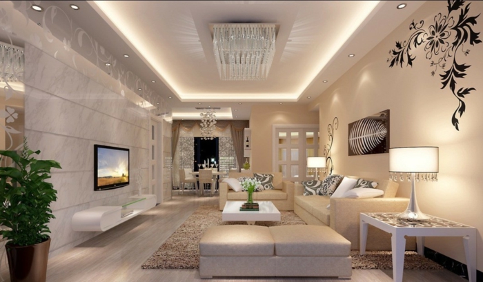 luxus-wohnzimmer-moderne-decken-beleuchtung