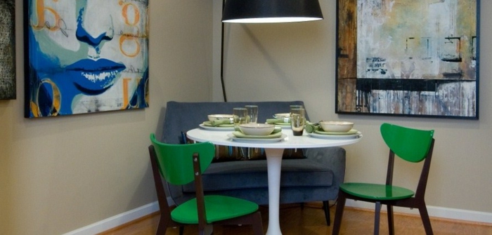 moderne-essecken-grüne-stühle