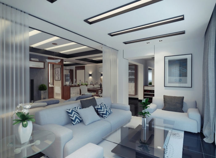 raumtrennung-ideen-elegantes-wohnzimmer-mit-blauen-möbel
