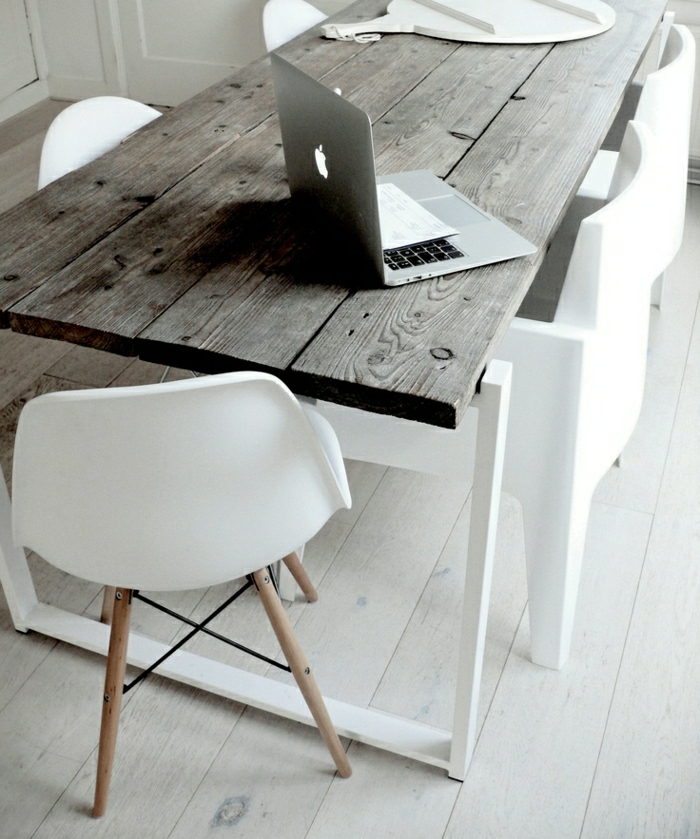 skandinavisches-Design-weiß-Holz-Tisch-Stühle-Esszimmer
