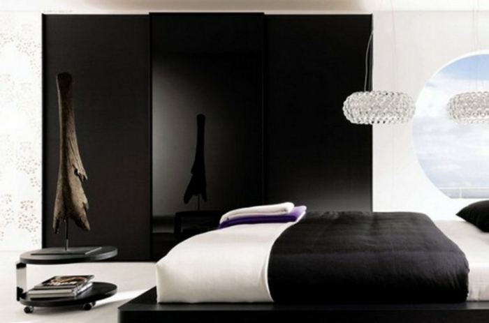 stylische-garderobe-schwarze-farbe-im-eleganten-schlafzimmer