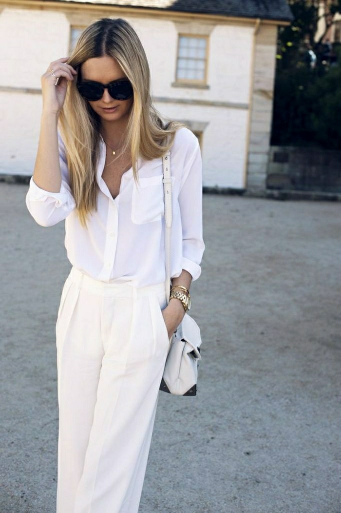 weiße-Kleider-Sommer-Hosen-Hemd