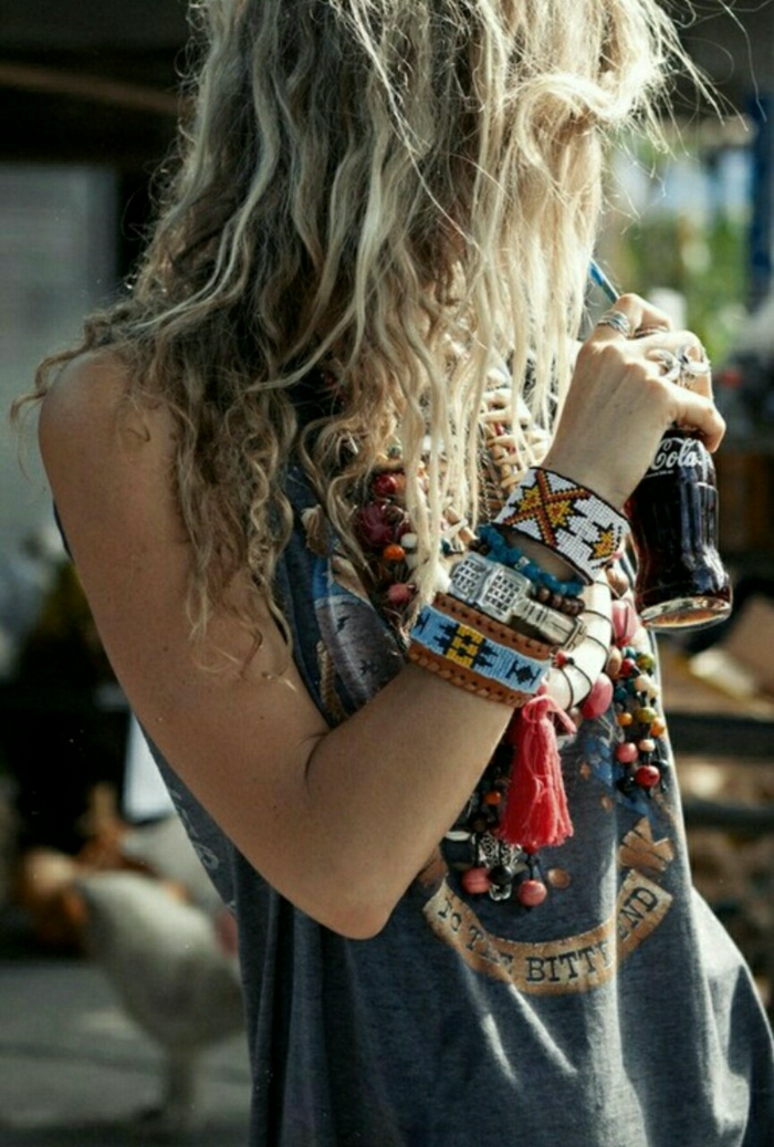 Mädchen-Hippie-Schmuck-Boho-Accessoires-Armbänder-Ketten