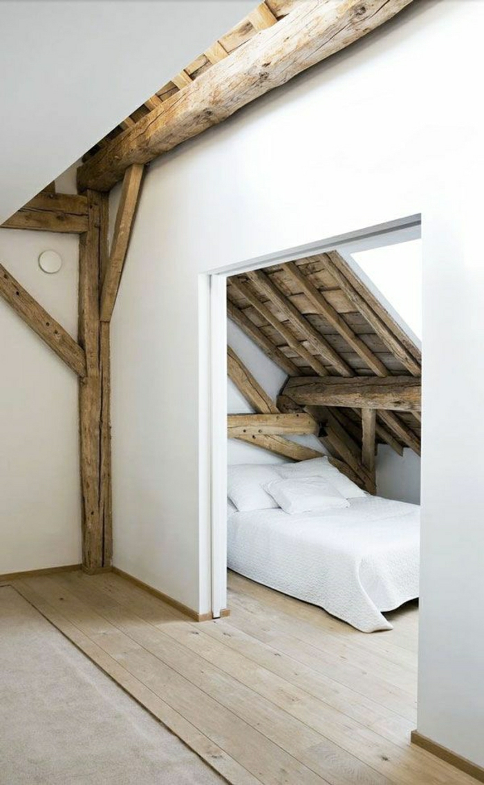 Schlafzimmer-rustikales-Design-Dachschräge