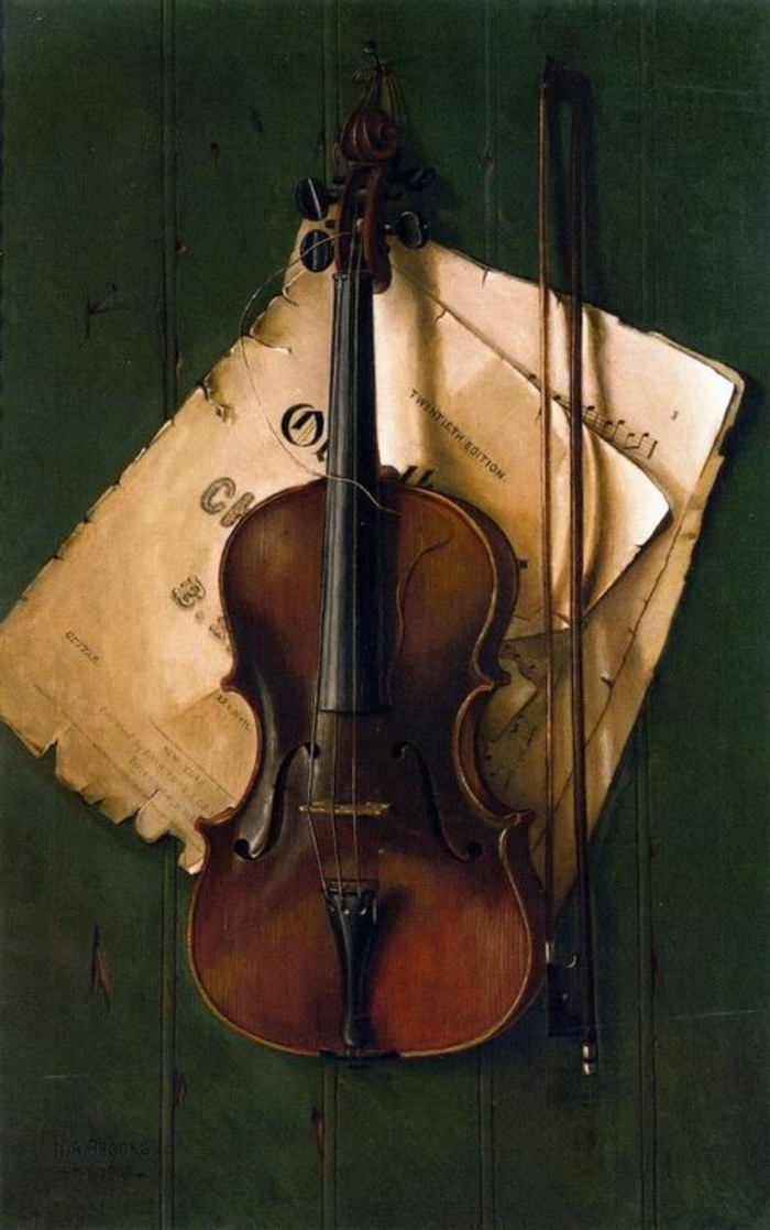 Violine-Notenblätter-aristokratisch-schön-vintage