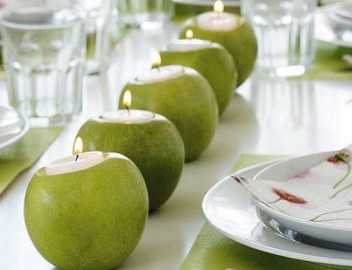 tischdeko-für-sommerpartry-grüne-äpfel