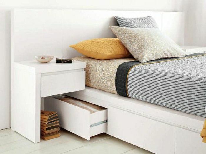 weißes-Schlafzimmer-Bett-Schubladen-simpel