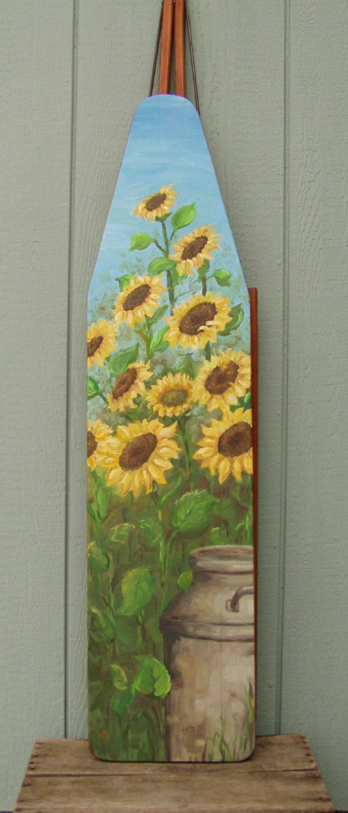 Bügelbrett-Sonnenblumen-Dekoration-handgemalt-schön