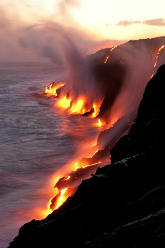 Hawaii-Inseln-Mauna-Loa-flüssige-Lava