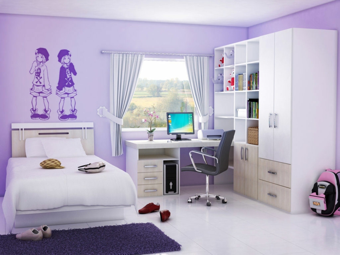 Jügenzimmer-für-Mädchen-weiß-hellbraun-Deko