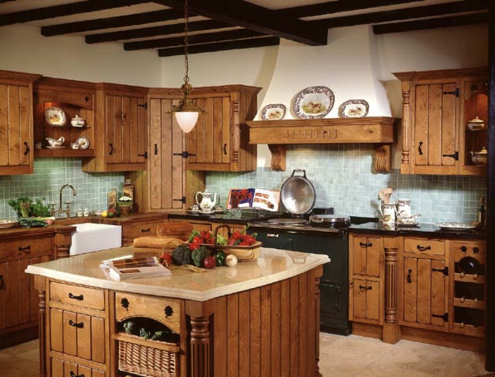 Landhaus-einruchtung-Küche-viel-Holz