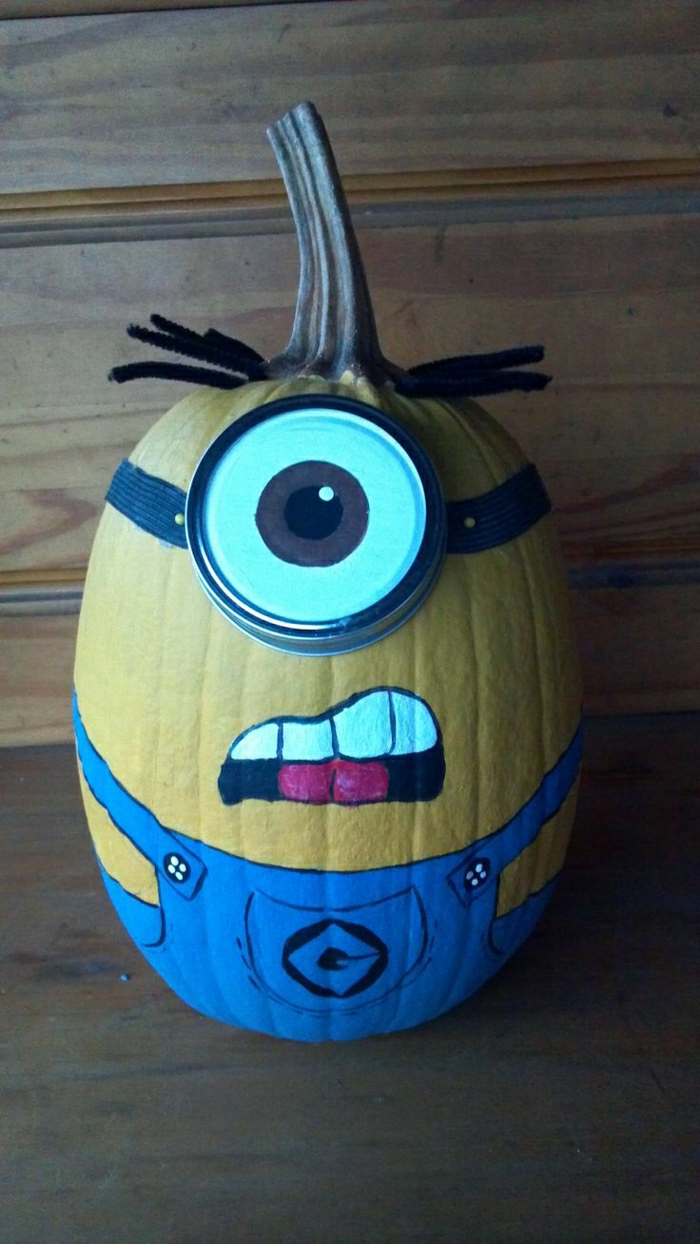 Minion -Kürbis-fantastische-Halloween-Idee-lustig