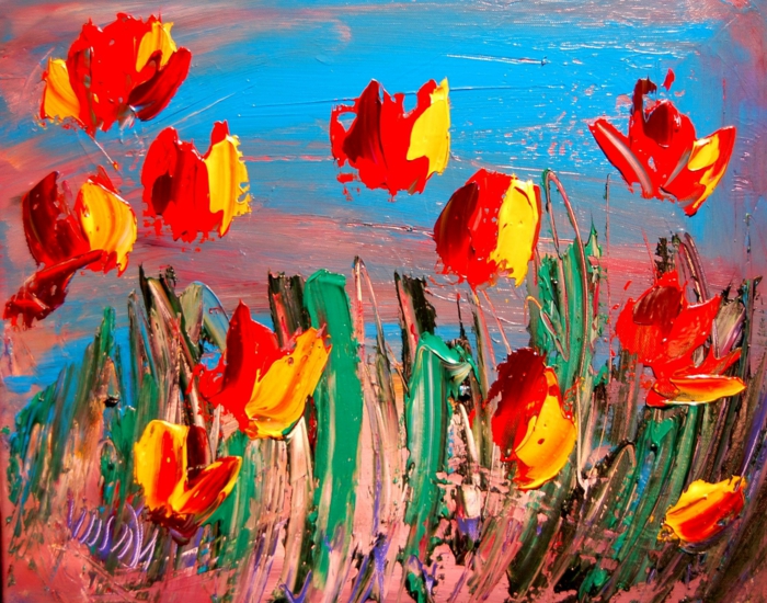 abstrakte-kunst-herrliche-tulpen-in-grellen-farben