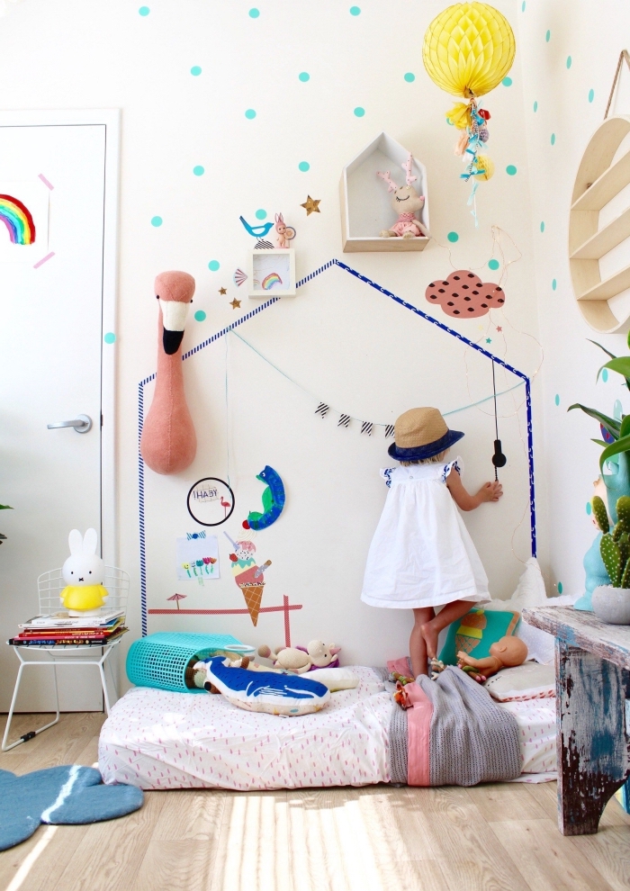 babyzimmer deko mädchen, mädchenzimmer gestalten, wanddekoration für kinderzimmer ideen