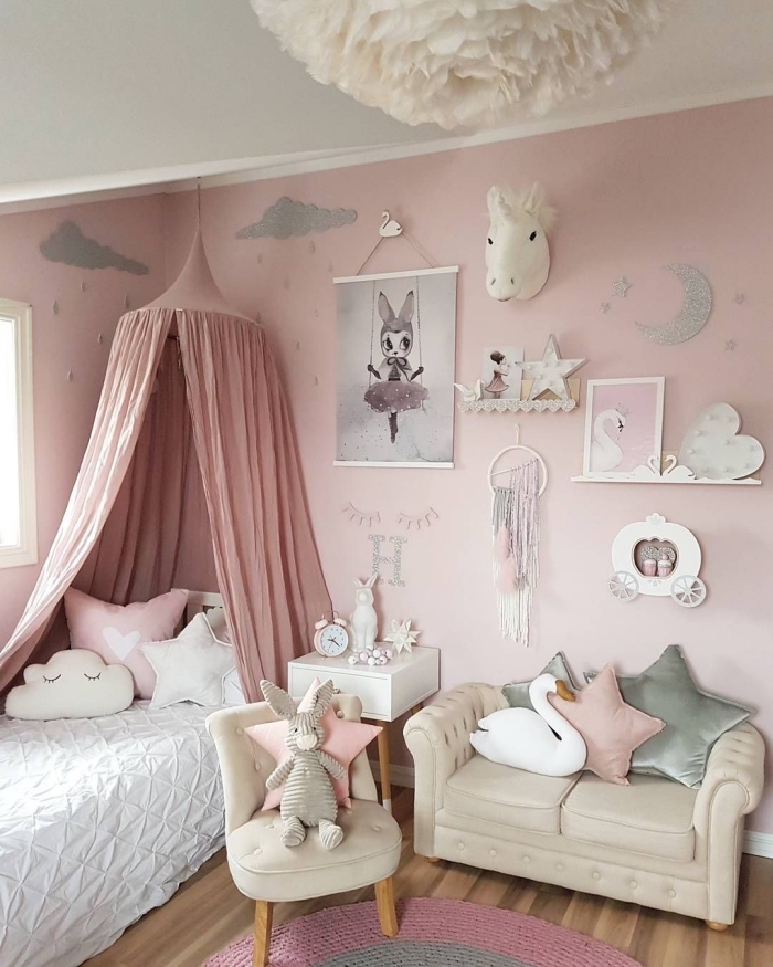 deko fürs zimmer, kinderzimmer einrichten und dekorieren, zimmergestaltung in rosa