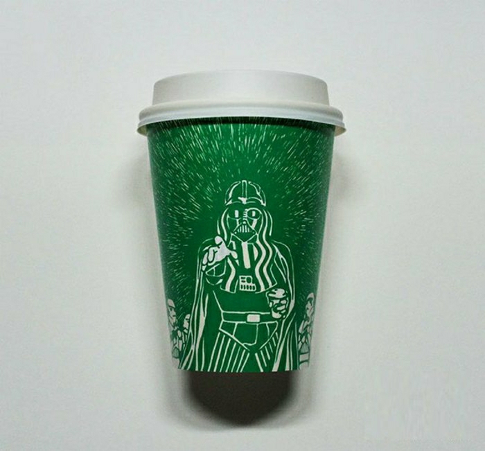 grüner-Kaffeebecher-to-go-Papier-Starbucks-Star-Wars-Zeichnung
