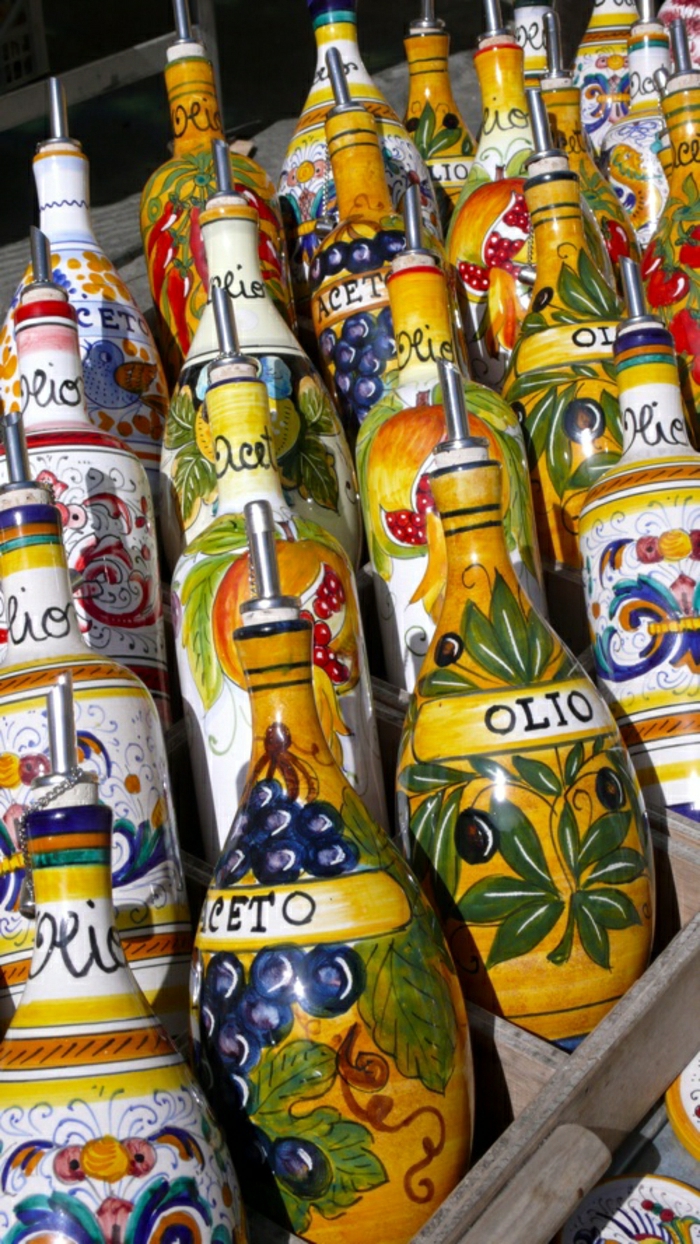 italienische-Keramik-Öl-und-Essig-Flaschen