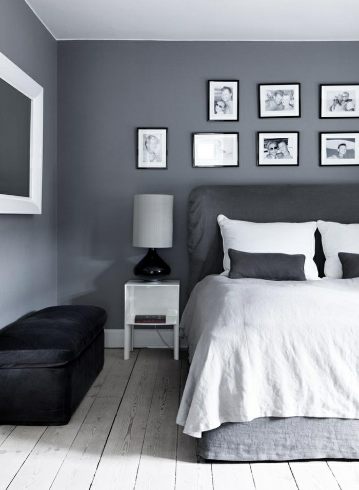 schlafzimmer-in-grau-sechs-bilder-an-der-wand