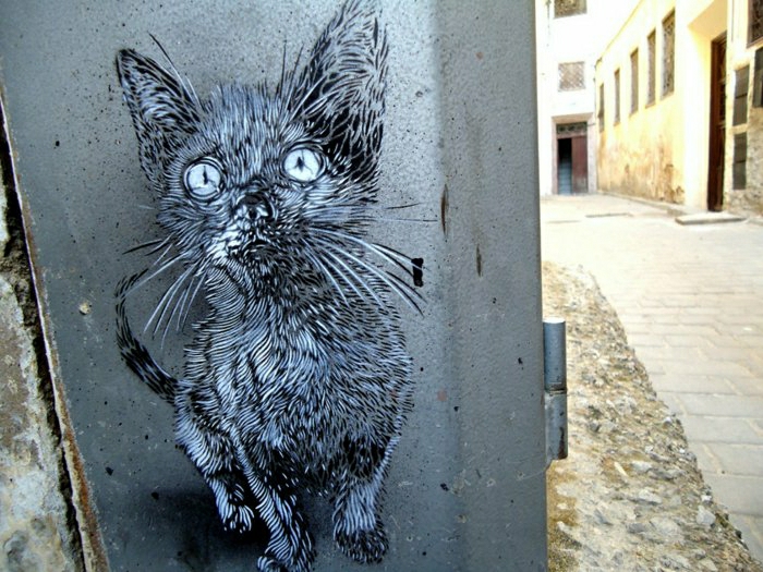 schöne-Graffiti-Katze-lustig-süß