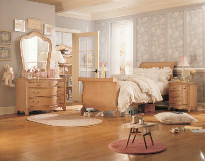 vintage-schlafzimmer-hölzerne-möbel