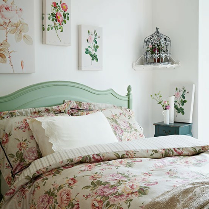 vintage-schlafzimmer-wunderschöne-dekorative-kissen