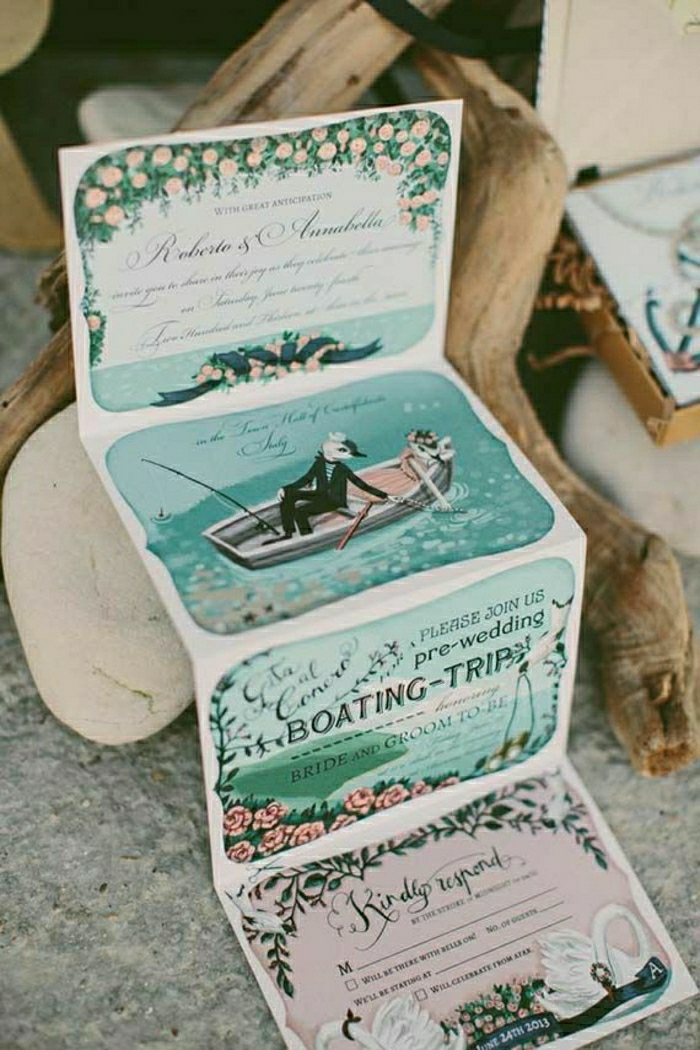 elegante-Hochzeitseinladungen-Boot-Reise-originelle-Idee-kreatives-Design-romantisch
