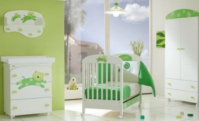 Babyzimmer-Set-grün-bodenfliesen