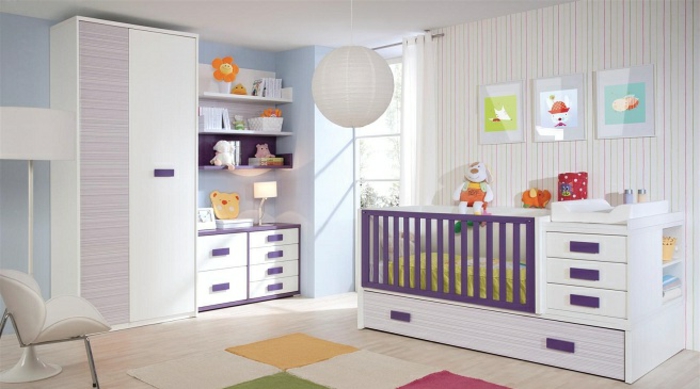 Babyzimmer-Set-lila-weiß