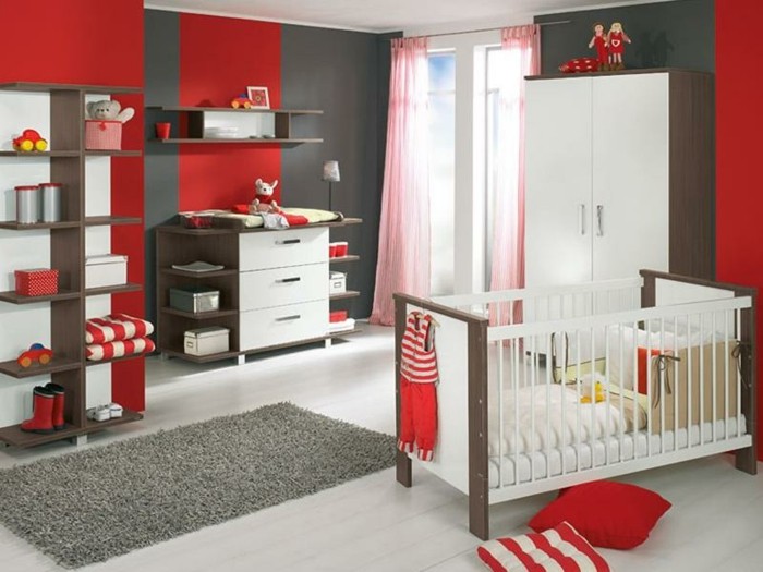 Babyzimmer-Set-rot-braun