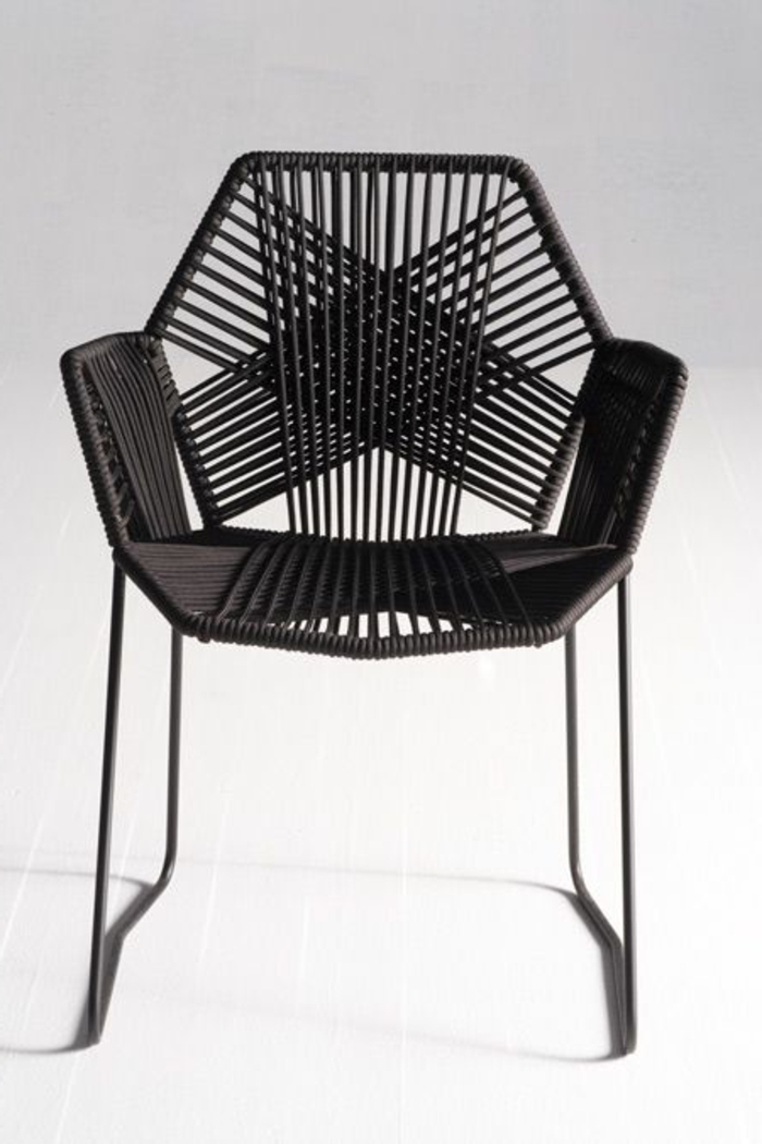 Designer-Stuhl-schwarz-interessant-ungewöhnlich
